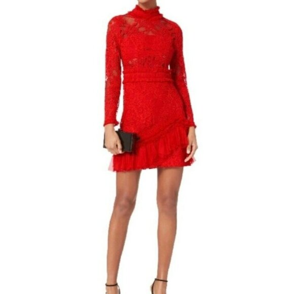 ALEXIS Wilhelmina Red Lace Mini Dress Sz XS - Picture 3 of 16